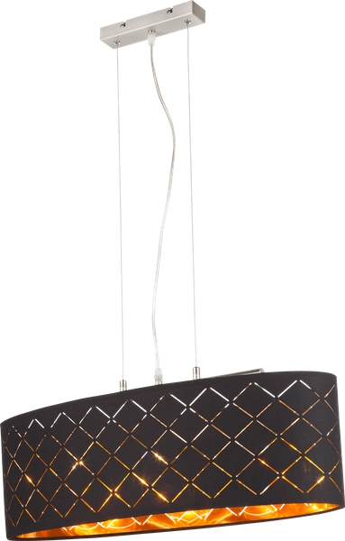 Owalna lampa wisząca Clarke 15229H2 nad stół czarna złota