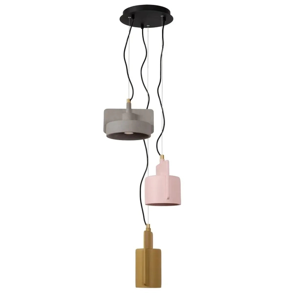 Wisząca lampa do salonu NINJA 44415/03/99 Lucide żółty różowy szary