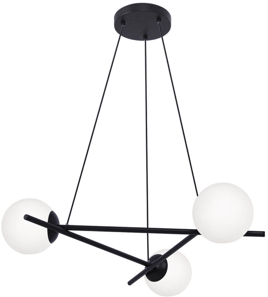 Lampa wisząca Arton K-4966 z kulistymi kloszami biała czarna