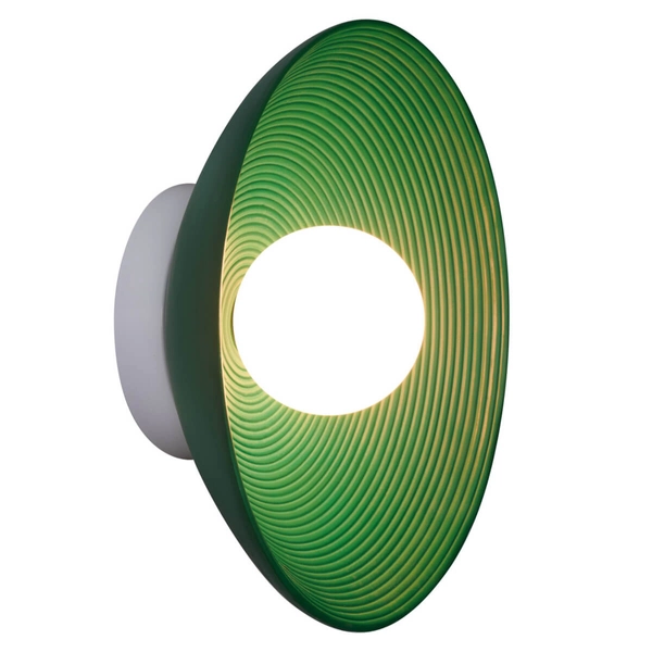 Ryflowana lampa ścienna ILUSIONI ST-F059 GREEN do jadalni zielona biały