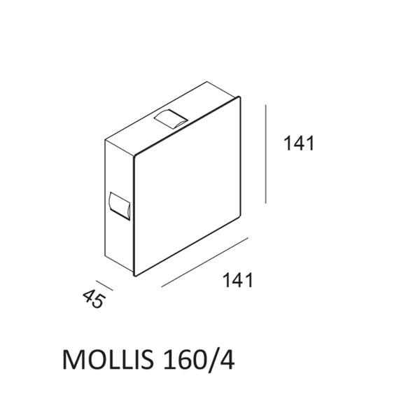 Kinkiet LED do salonu Mollis 616004203 Elkim 4W 4000K square kostka czarna