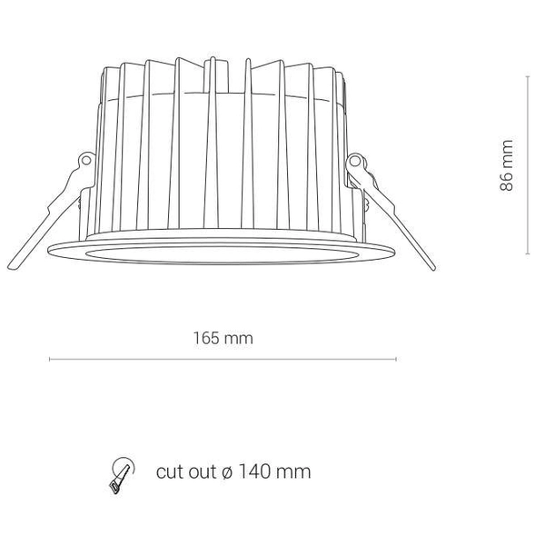 Sufitowa LAMPA wpust KEA 8770 Nowodvorski okrągła OPRAWA metalowa LED 30W 4000K do łazienki IP44 biała