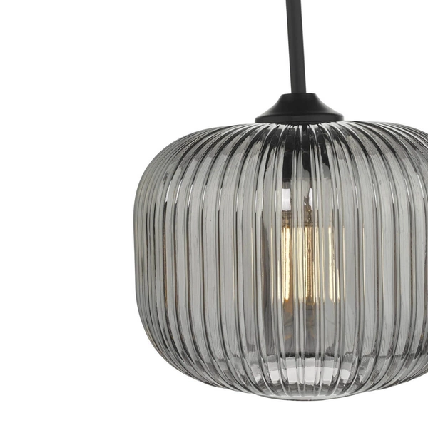 Loftowa lampa wisząca Demarius DEM0110 szklana przydymiony czarny