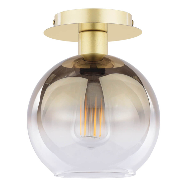 Kulista lampa sufitowa Lycia LYC0135 szklana okrągła złota przezroczysta
