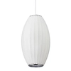 Jedwabna lampa zwis SILK ST-2335-30 do salonu tkanina biała