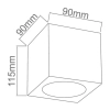Nasufitowa lampa Cubo Nero Gold OR86300 downlight czarny złoty
