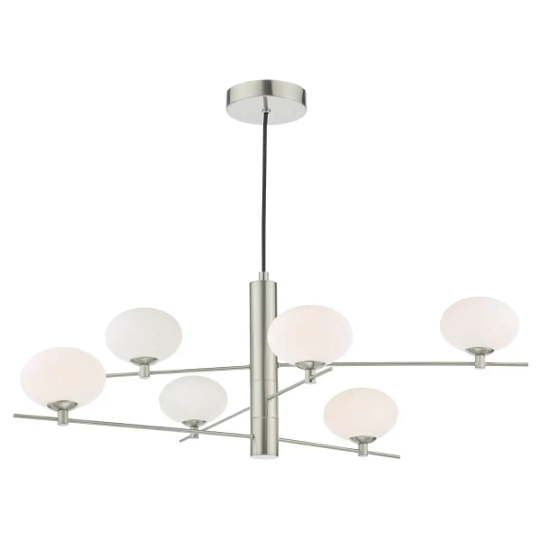 Wisząca lampa kulista Jasper JAS0646 kule do jadalni nikiel biała