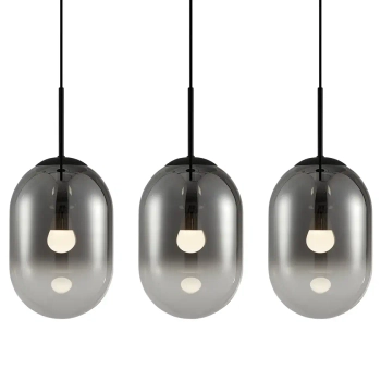 Lampa wisząca do kuchni ALIAS BLACK ML0321 owalna szklana czarna