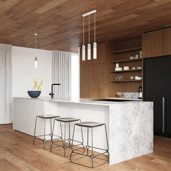 Nowoczesna lampa wisząca SL.1080 kaskada tuby szare białe