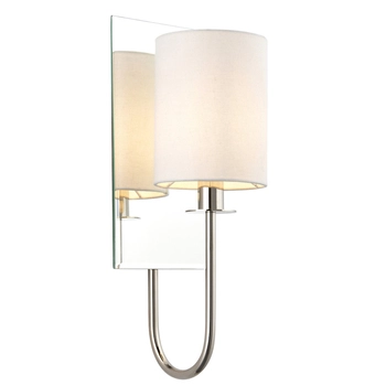 Ścienna lampa abażurowa L&-199515 Light& z lustrem biały nikiel