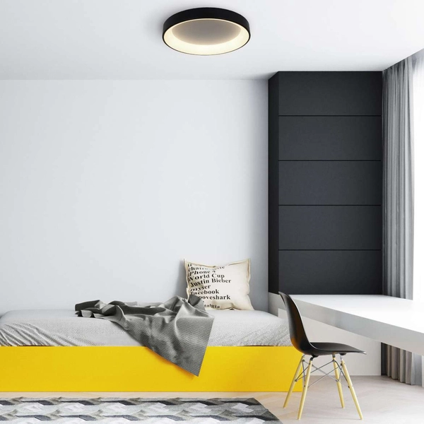 Okrągła LAMPA sufitowa GEORGIA LP-049/1C BK Light Prestige metalowa OPRAWA natynkowa LED 36W 3000K czarna