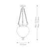 Wisząca lampa łańcuchowa Finsbury Park FP-P-M-POL-NCKL Elstead szklana nikiel