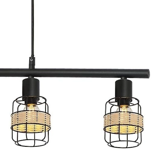 Industrialna LAMPA wisząca INDIANA 5284 Rabalux druciany zwis 4-punktowy do przedpokoju czarny