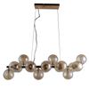 Modernistyczna lampa wisząca Marbelio PND-6161-16 GO+CO złote przydymione