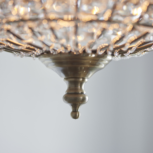 Wisząca lampa glamour Tanaro EH-TANARO-AB Endon kryształowa mosiądz