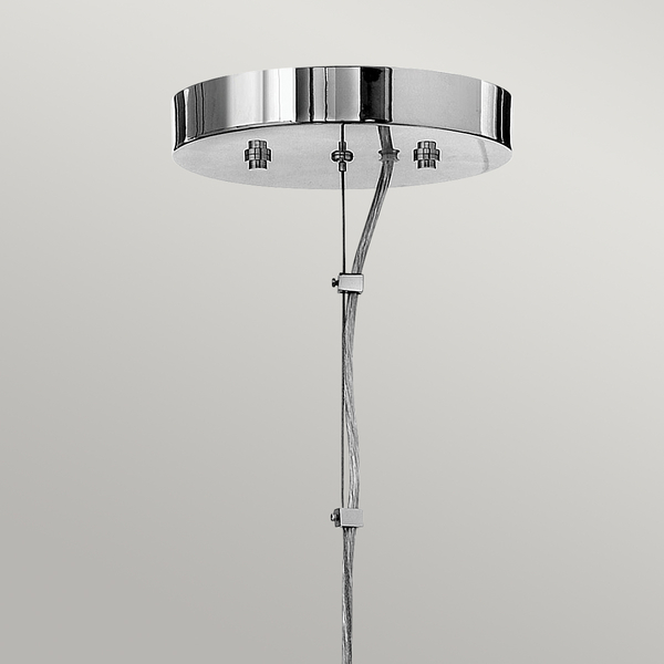 Okrągła lampa wisząca QN-MONDO8 okrąg geometryczna chrom