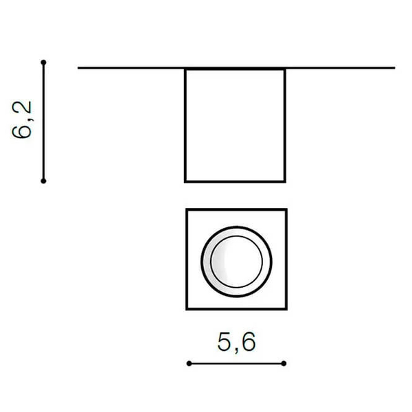 Lampa sufitowa downlight Nano AZ2786 LED 5W 3000K metalowa kostka biała