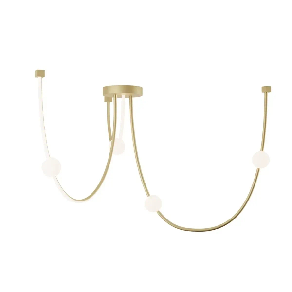 Liniowa lampa wisząca 22248 LED 42W 3000K kule do salonu złoty