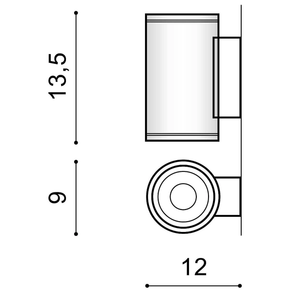 Zewnętrzna lampa elewacyjna Joe AZ3318 IP54 tuba outdoor czarna
