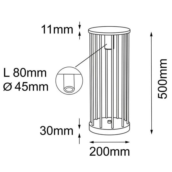Stojąca lampa tarasowa Hagi 9906 Shilo IP54 cage metalowa czarna