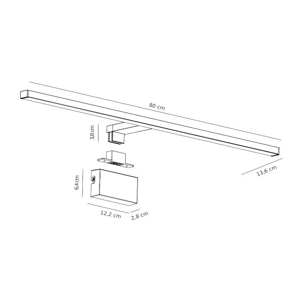 Podłużna lampa ścienna Marlee 2510351003 LED 11,5W 3000K IP44 czarny