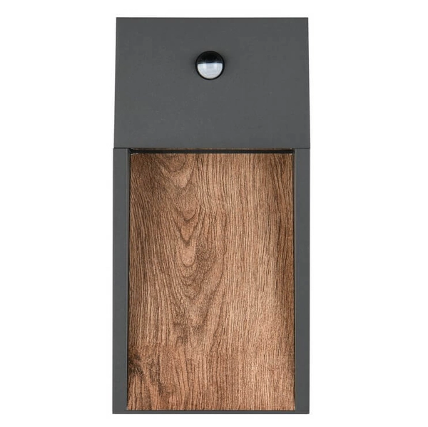Lampa ścienna Salmon 246969135 LED 13W 3000K IP44 z czujnikiem drewniana