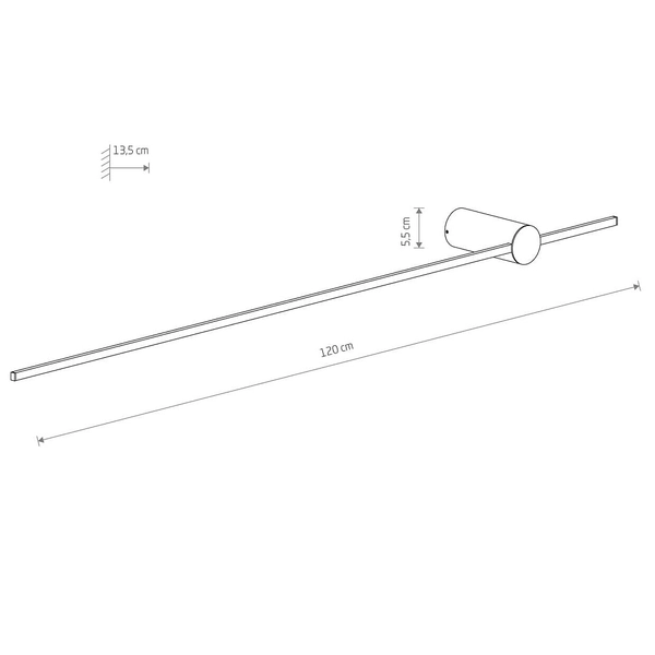 Ledowa lampa ścienna stick Saber 10314 Nowodvorski 16W 3000K czarny
