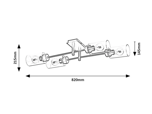Sufitowa lampa loft Prudence 2672 Rabalux czarna przezroczysta