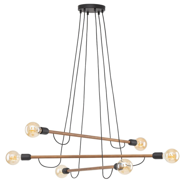 Lampa wisząca nad stół Helix 4950 TK Lighting wielopunktowa czarna orzech