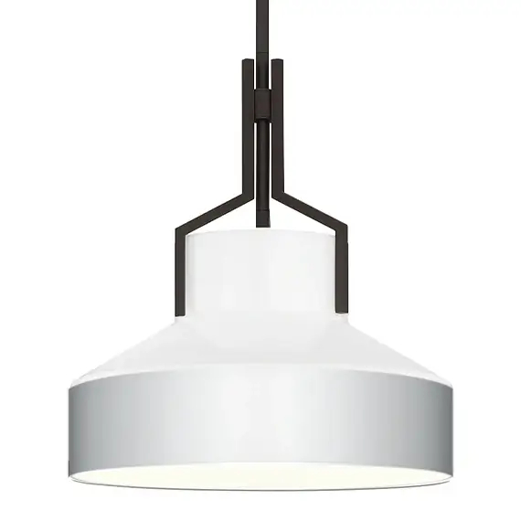 Lampa zwisająca nad wyspę Brecken QZ-BRECKEN-2P-AB-OPAL biała mosiądz