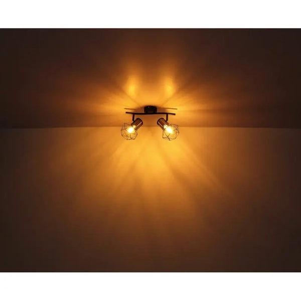 Sufitowa lampa druciana Priska 54017-2M czarna złota
