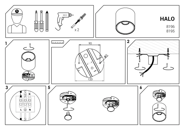 Spot LAMPA sufitowa HALO 8195 Nowodvorski metalowa OPRAWA tuba downlight biały