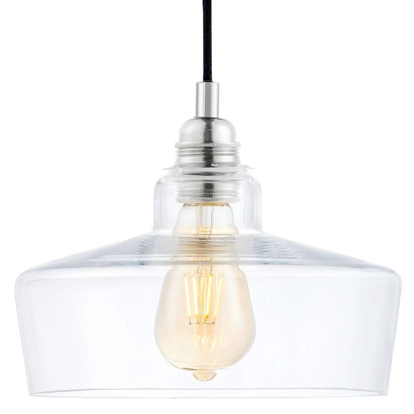 Lofrowa LAMPA wisząca LONGIS 10526509 Kaspa szklana OPRAWA skandynawski ZWIS kaskada chrom przezroczysta czarna
