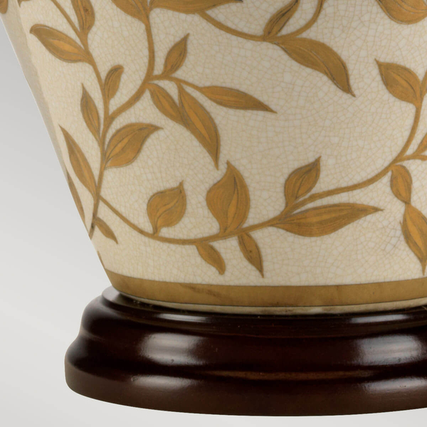 Stołowa lampa Leaves Brown LEAVES-BR-GL-TL Elstead porcelana brązowy złoty beż
