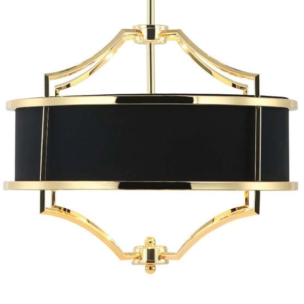 LAMPA wisząca Stesso Gold Nero S Orlicki Design okrągła OPRAWA abażurowa w stylu klasycznym czarna złota