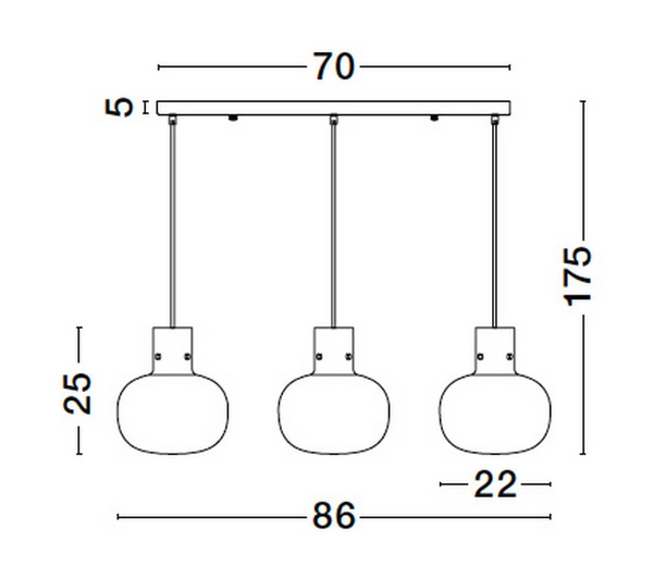 Kuchenna lampa wisząca Padre nad wyspę przezroczysta złota