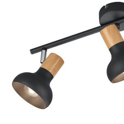 Lampa przysufitowa PYRION DL032-81523 regulowana czarny drewniany