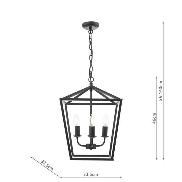 Łańcuchowa wisząca lampa Fionn FIO0422 metalowa vintage czarna