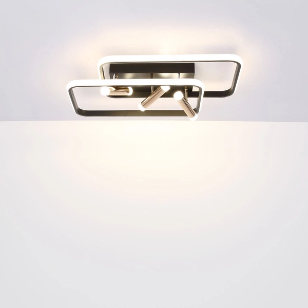 Prostokątna LAMPA sufitowa COCO 67301D1 Globo metalowe ramki LED 55W 2700K - 6000K złote