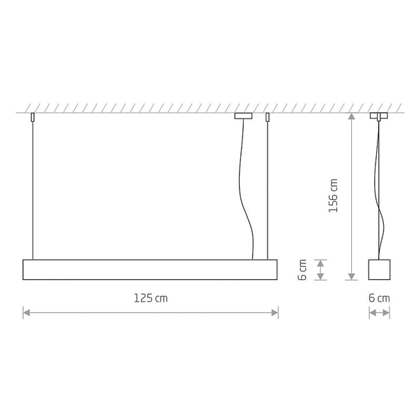 Lampa wisząca podłużna Soft 7537 Nowodvorski do jadalni metalowa biała