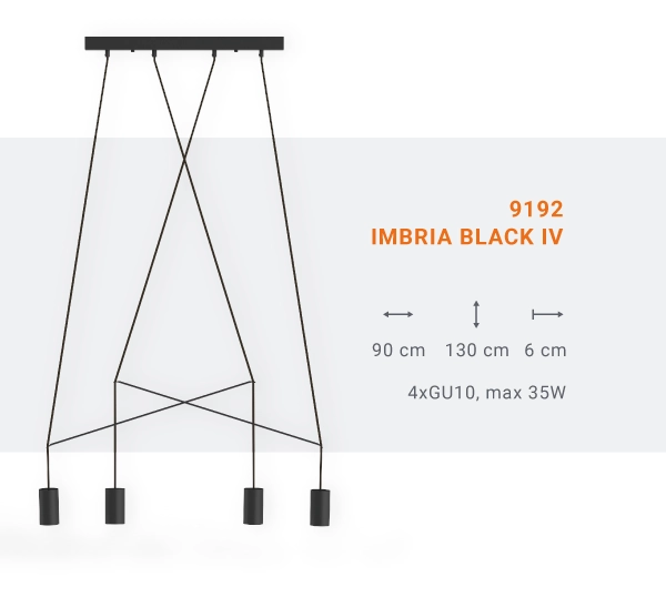 LAMPA wisząca IMBRIA 9192 Nowodvorski metalowa OPRAWA listwa zwis przewody tuby czarne