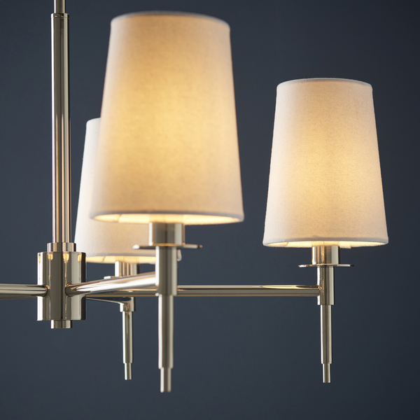Żyrandol hampton L&-199457 Light& z abażurami białymi nikiel