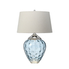 Szklana lampa stołowa QN-SAMARA-TL-BLU na biurko niebieska
