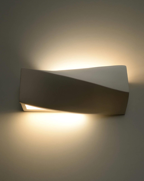 Kinkiet LAMPA ścienna SL.0229 przyścienna OPRAWA ceramiczna biała
