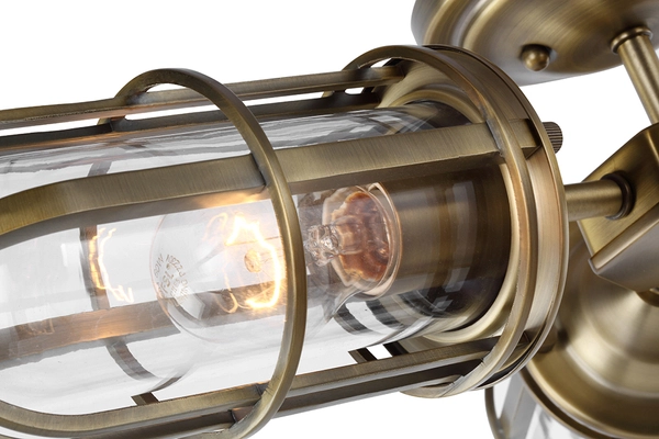 Półplafon w stylu retro QN-URBANREST-3SF IP44 mosiądz