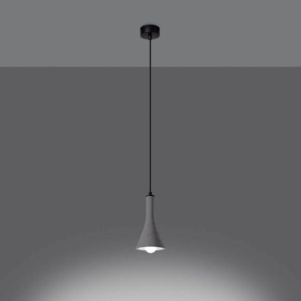 Stożkowa wisząca lampa Rea SL.1223 nad stół betonowa szara