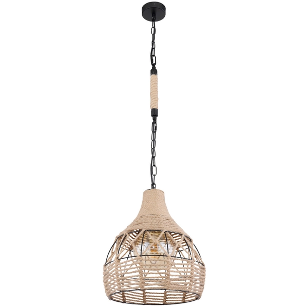 Wisząca LAMPA loftowa HALIA 15671H Globo okrągła OPRAWA skandynawski ZWIS metalowy brązowy czarny