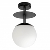 Nasufitowa lampa okrągła Plaat PLB12003 szklana metalowa biała czarna