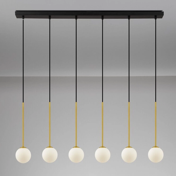 Molekułowa lampa wisząca CHAO LE44269 nad stół czarny złoty biały