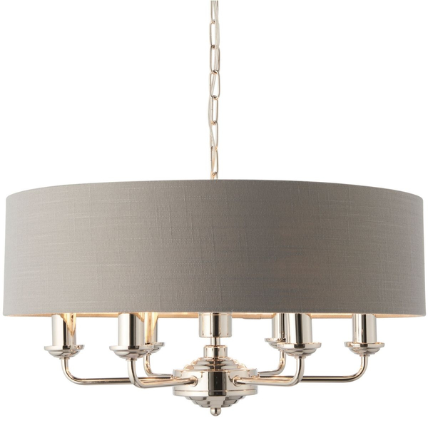 Żyrandol Highclere 94373 Endon abażur na łańcuchu szary nikiel